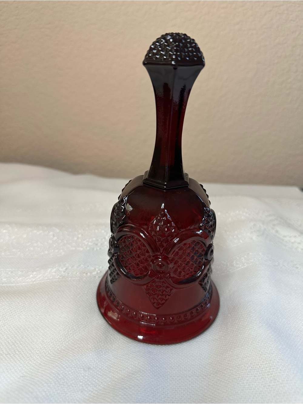 Vintage Avon Ruby Red Glass Bell From the Cape Cod Collection